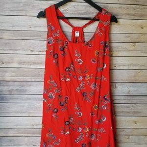 Old Navy Red Floral Sleeveless Dress | M